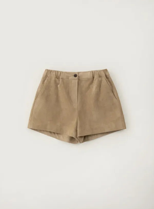 스웨이드 쇼트 팬츠_Beige
