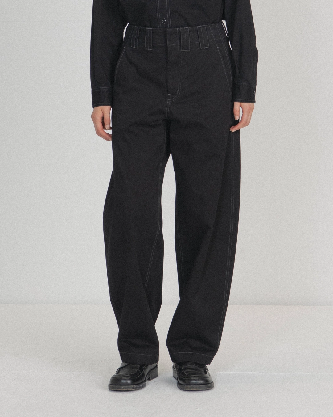 브라운야드 W Washed Work Pants, Black 상품 이미지 2