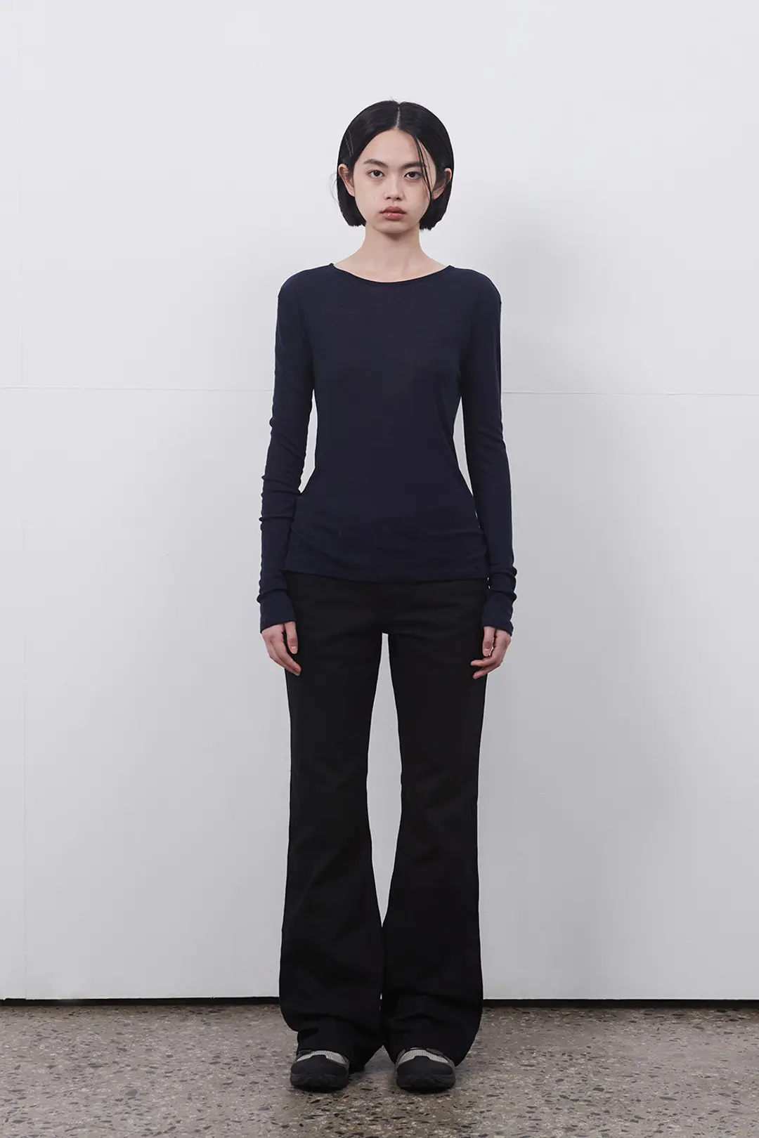 오헤시오 BOOTS CUT COTTON PANTS, BLACK 상품 이미지 2