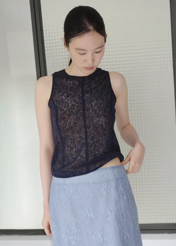 [ 바로배송 ] FLOR TOP [NAVY]