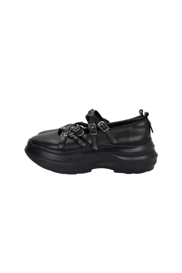 Multi Strap Maryjane Sneakers [ Black ]