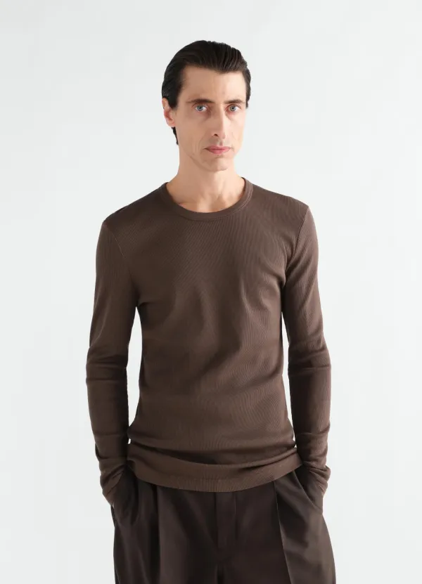 LONG-SLEEVE TOP IN RIBBED JERSEY