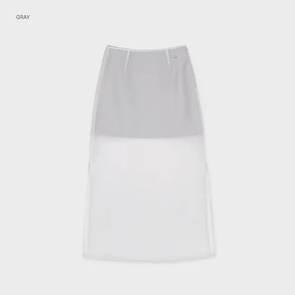 (SK-5026)LIN SHEER LAYERD SKIRT