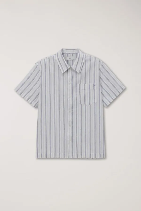 UNISEX CLASSIC HOLIDAY SHIRT SKY BLUE STRIPE