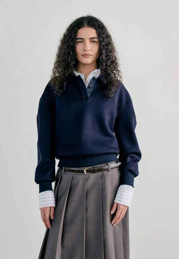 PK COLLAR SWEATSHIRT - NAVY