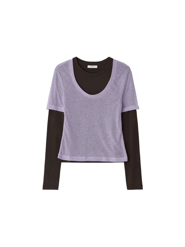 Layered Jersey Top Lavender