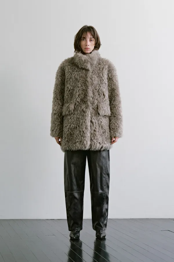 Essential Fur Half Coat [ Beige ]
