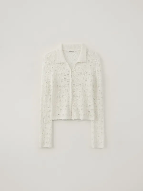 [4th-reorder] Mere textured knit cardigan (soft ivory)