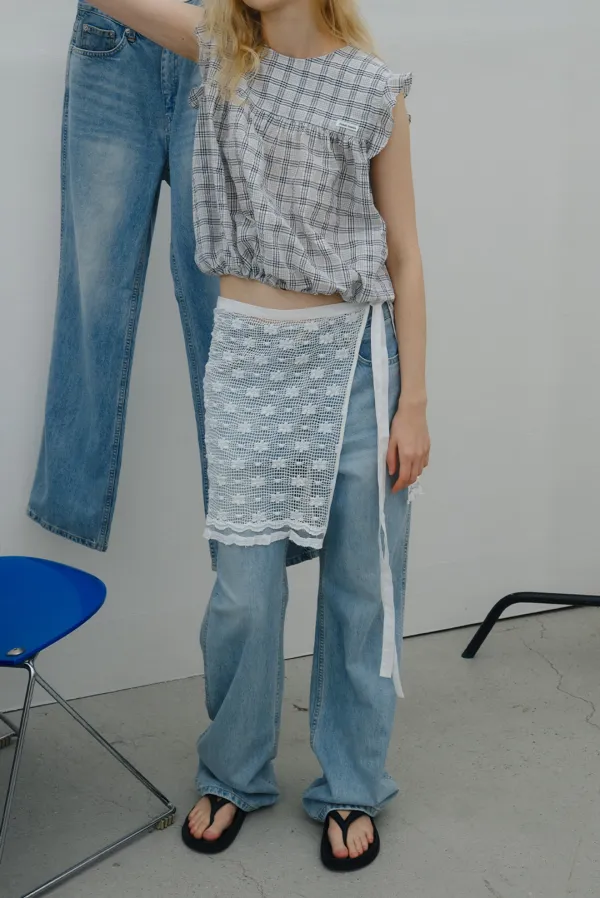 layered wrap mini skirt - off white