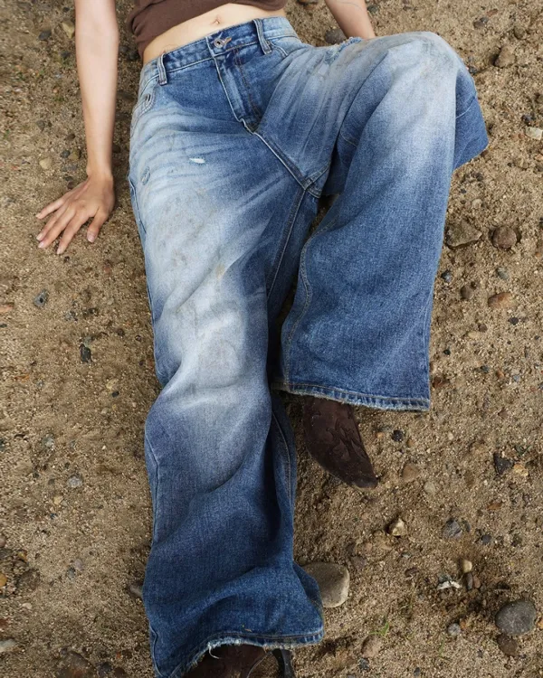 25FW dirty brush washed jeans