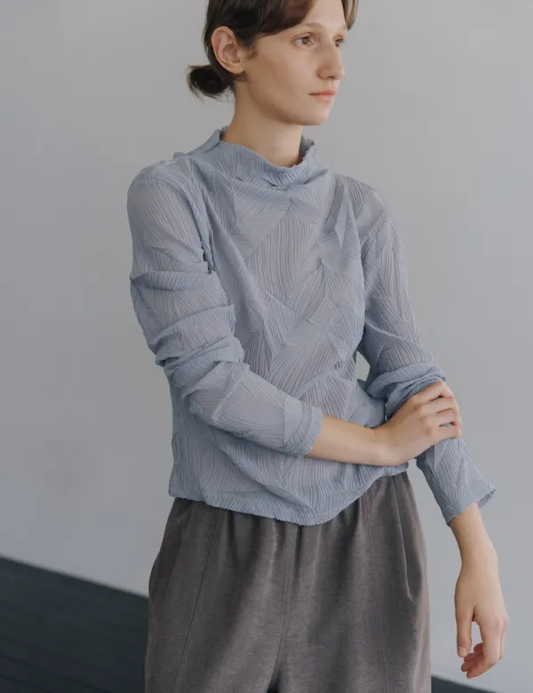 Ange Pleats Top (Gray)
