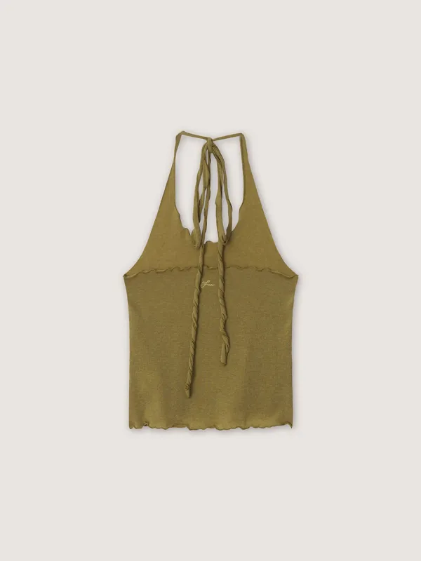 [6th] Melt Halter Sleeveless - Olive