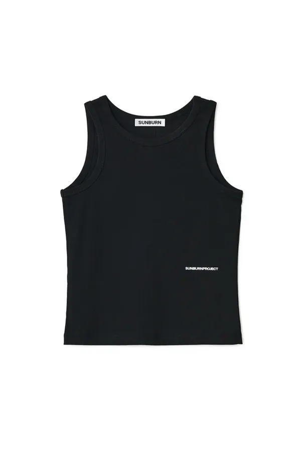 BACK DETAIL SLEEVELESS TOP, BLACK