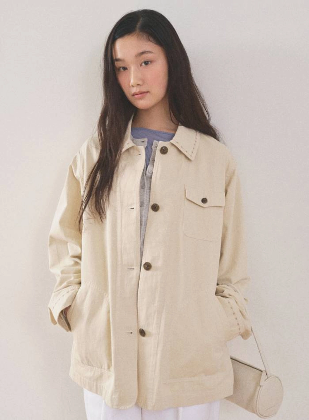 망고매니플리즈 PEANUT WASHED JACKET_MILK BEIGE 상품 이미지 2