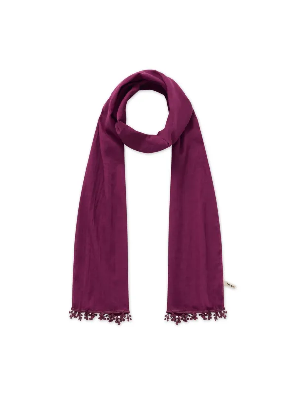 ✲2ND FERN TASSEL SCARF PLUM