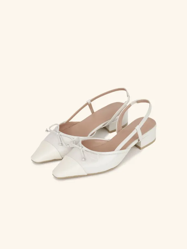 [바로배송] SIGNATURE ribbon slingback  / 톤온톤크림
