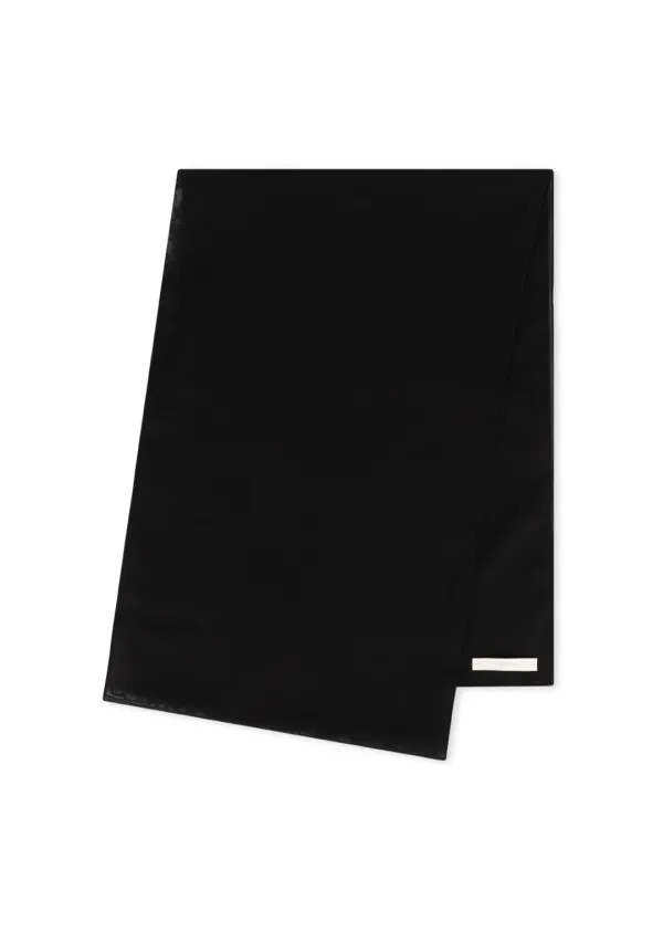 sheer cotton long scarf, black