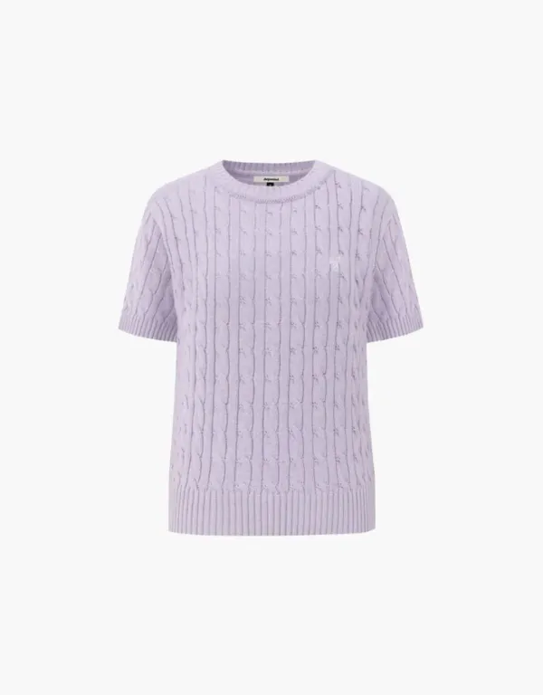 half sleeve cable knit - light violet