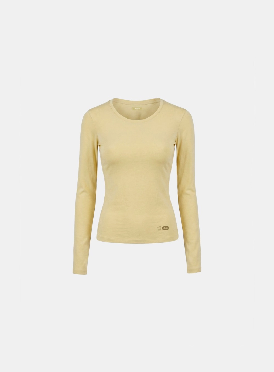 배드블러드 [w-tee26-197] Everyday Scoop Neck Long Sleeve T-Shirt - Yellow 상품 이미지 1