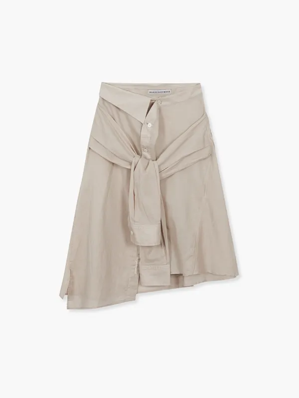 LAYERED SHIRT SKIRT_beige
