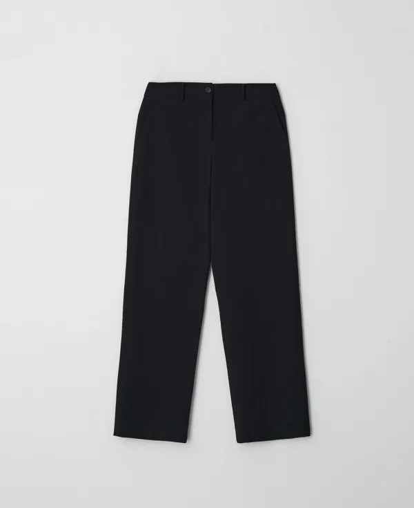 Cotton Straight Pocket Pants_BLACK