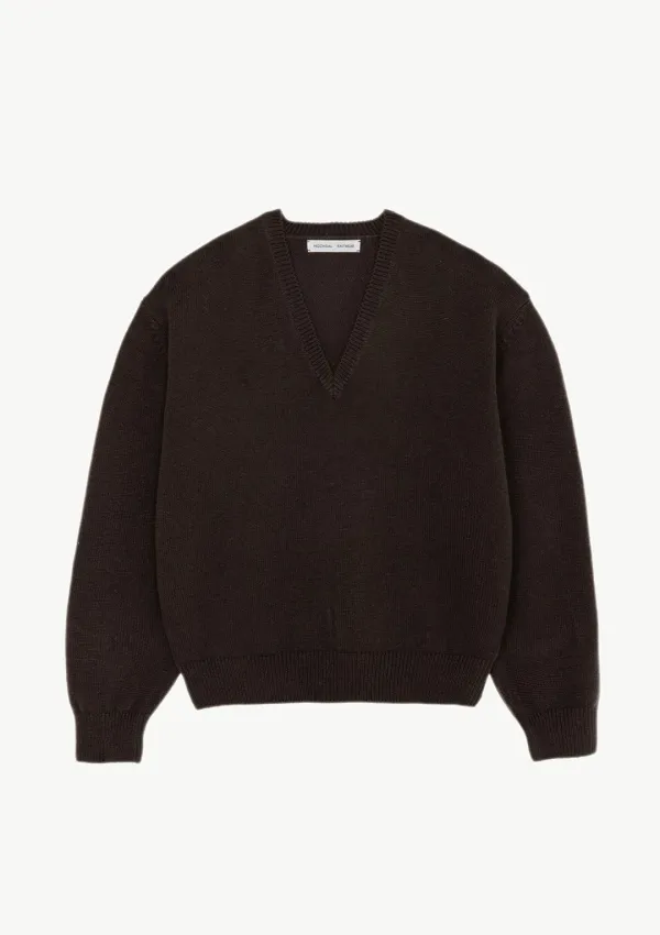 24 Deep V-Neck Knit in Brown