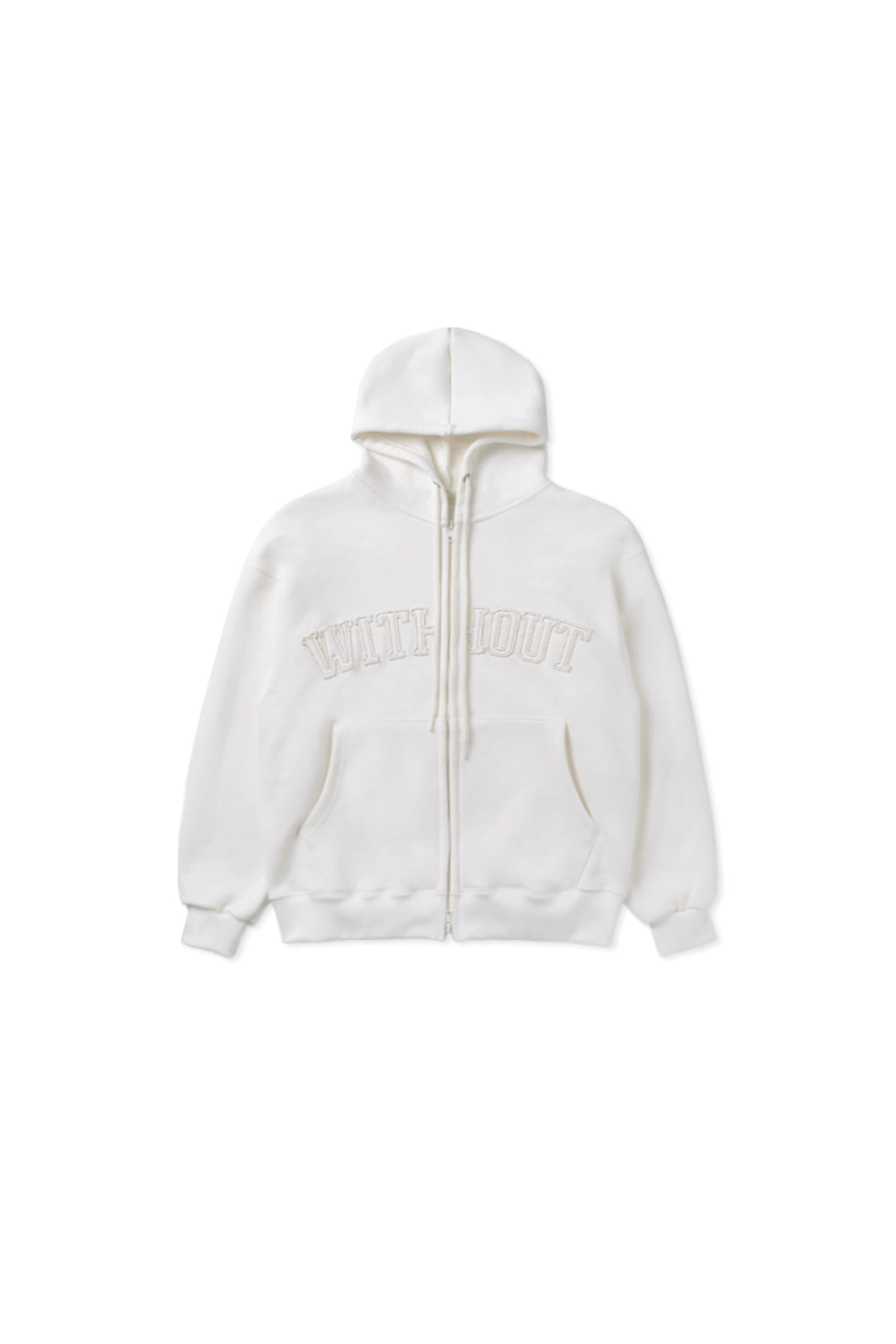 위드아웃썸머 Solid stitch hood zip-up_ivory 상품 이미지 1
