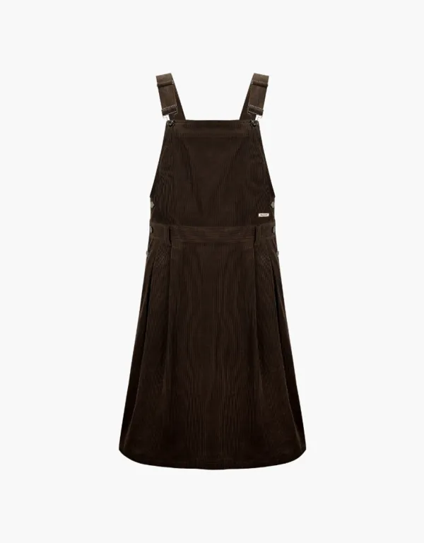 corduroy overall one-piece - brown