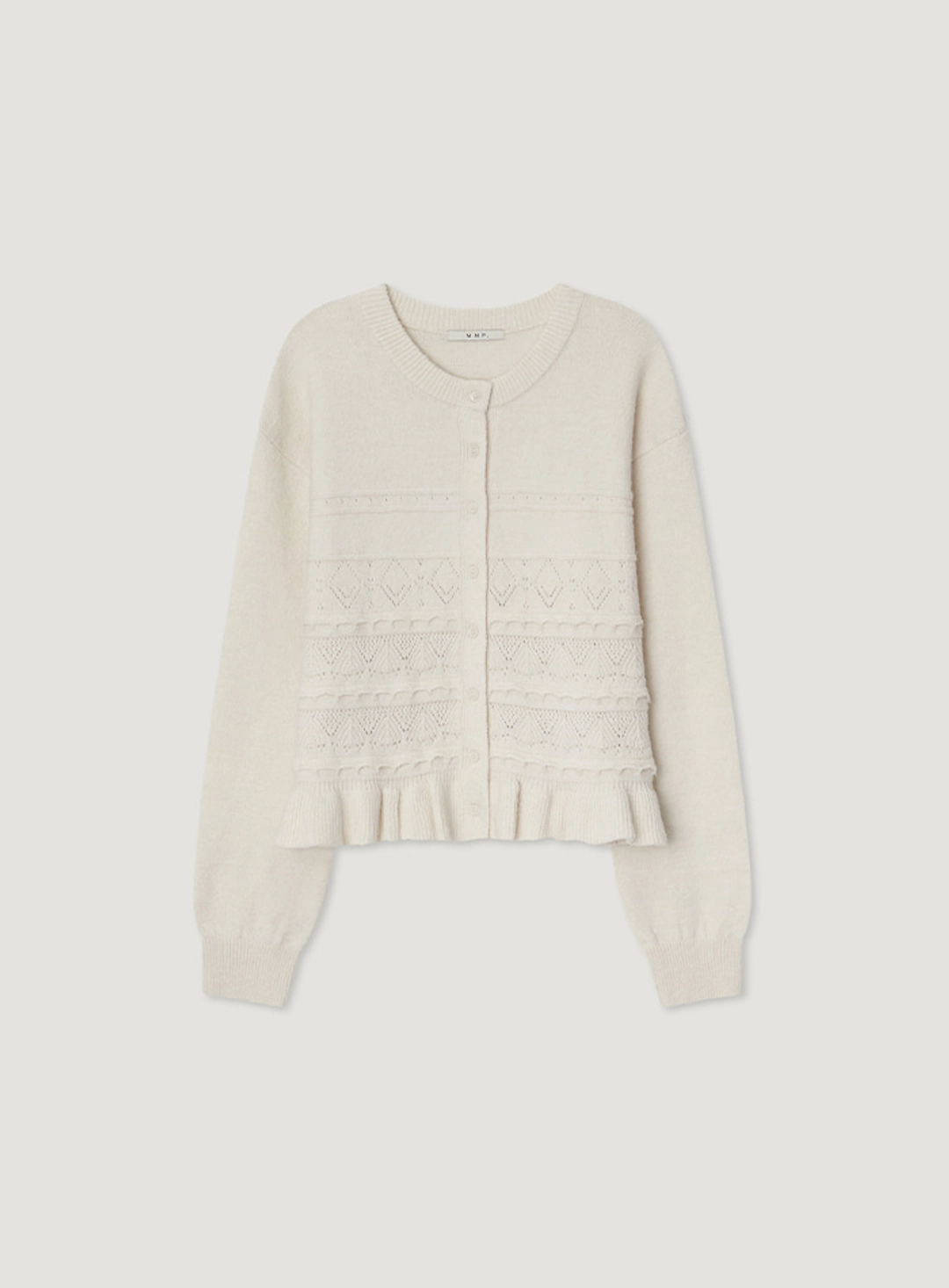 망고매니플리즈 SUKI FRILL CARDIGAN_CREAM 상품 이미지 1