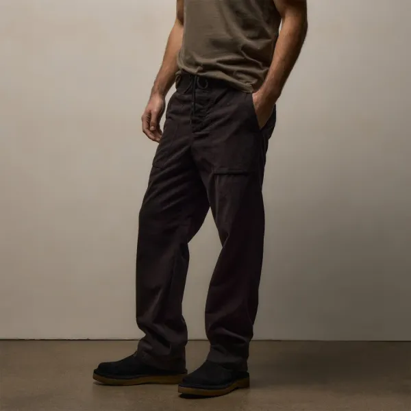 Cotton Cashmere Utility Pant - Black