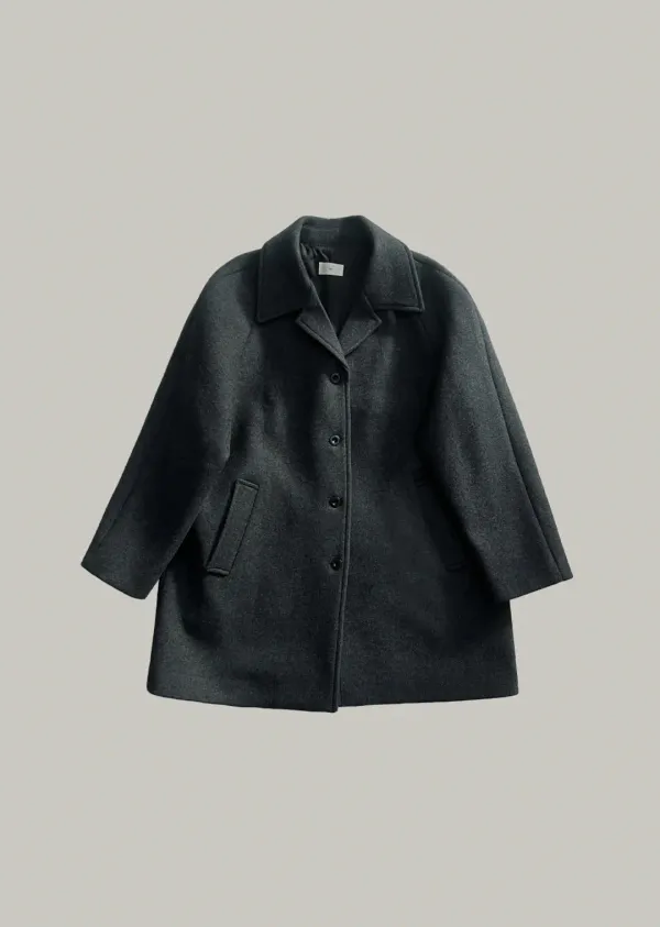 cashmere half balmacan coat