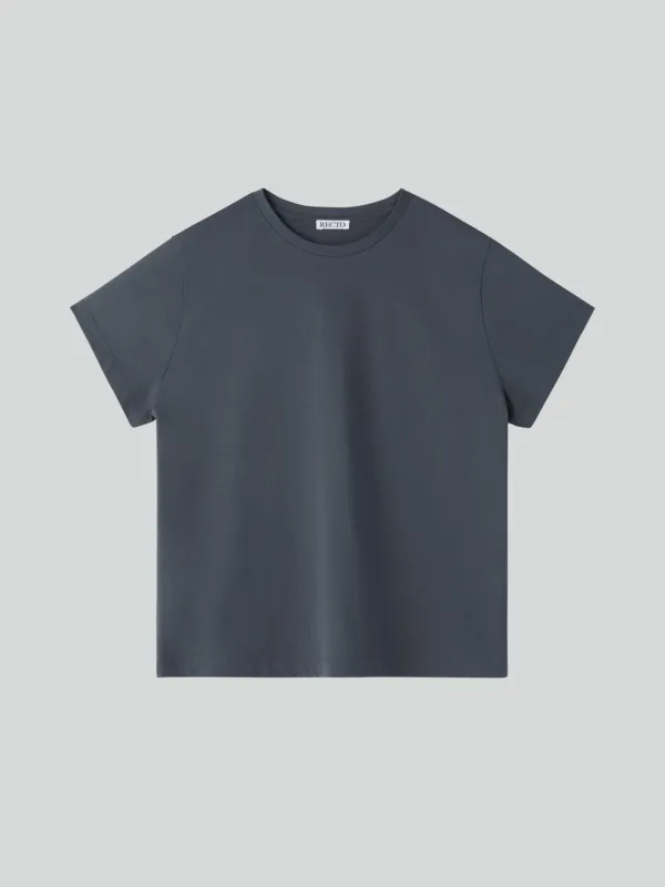 RECTO LOGO CAP SLEEVE TOP (CHARCOAL GREY)