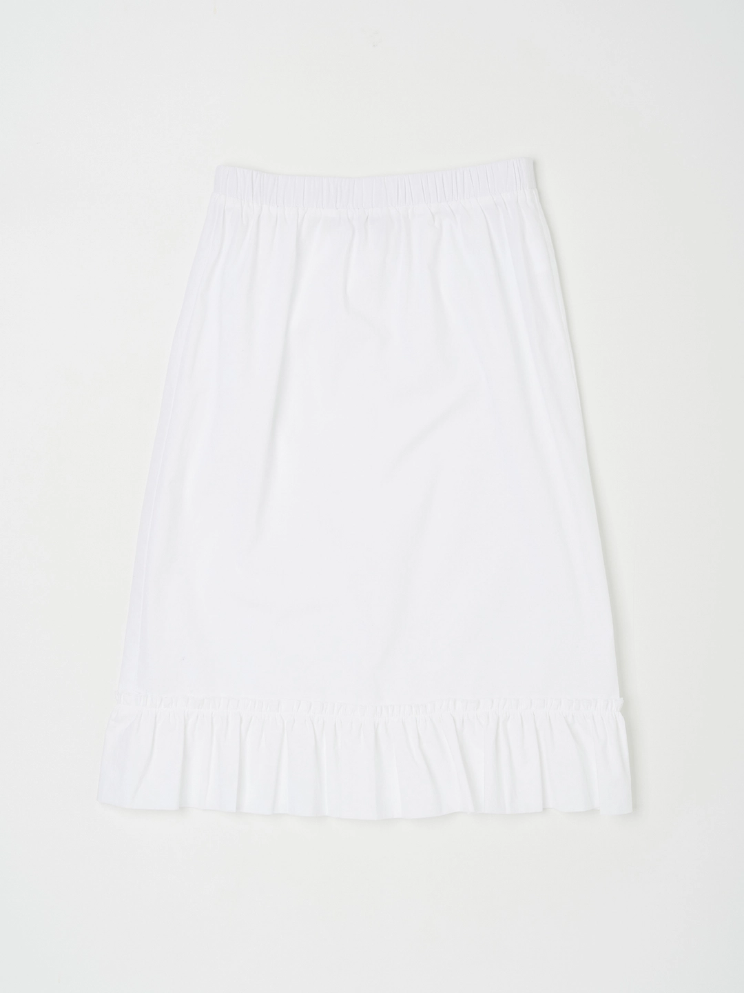 낫띵에브리띵 FRILL DETAIL COTTON MIDI SKIRT IN WHITE 상품 이미지 1