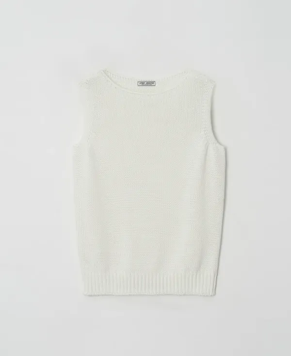 Boat Neck Tube Sleeveless Knit_IVORY