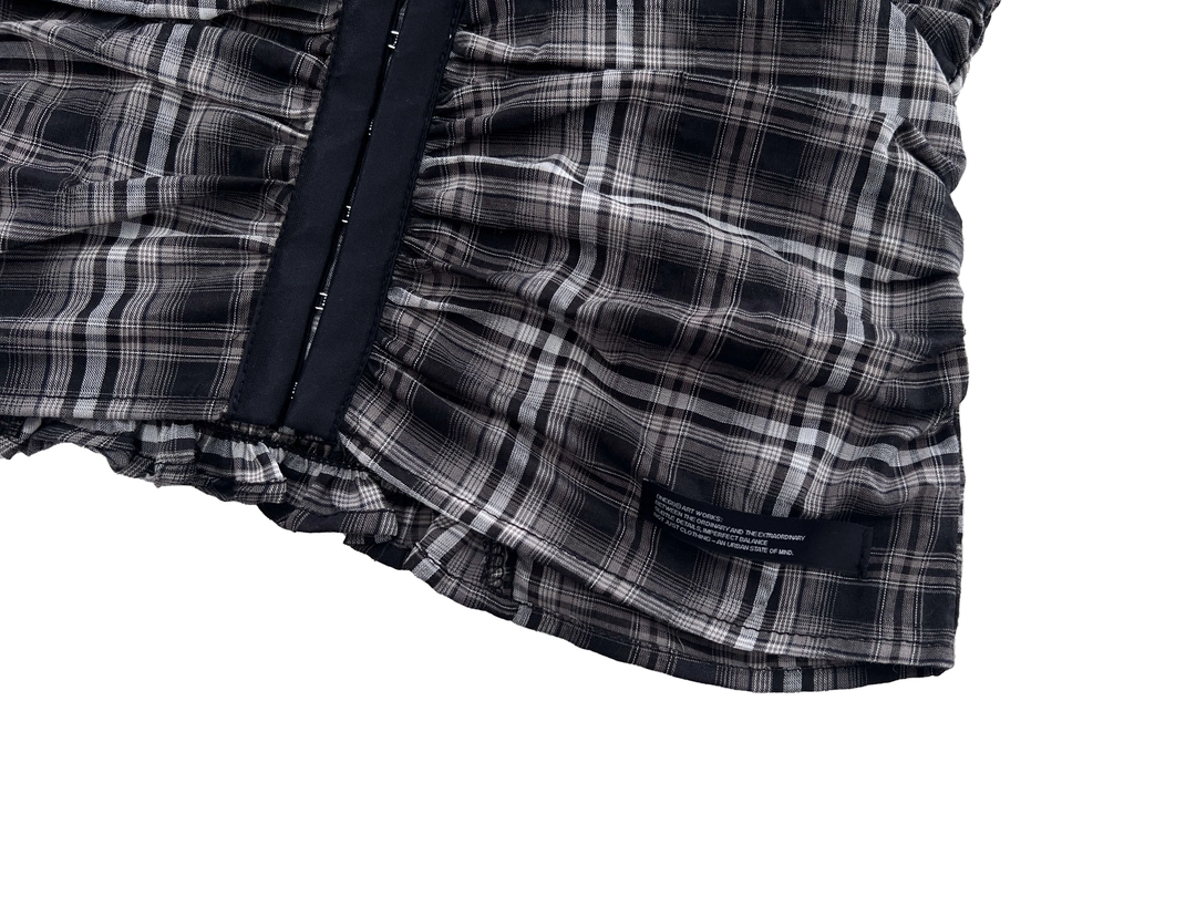 이네기 [2nd Reorder] Habibi Check Blouse (black) 상품 이미지 3