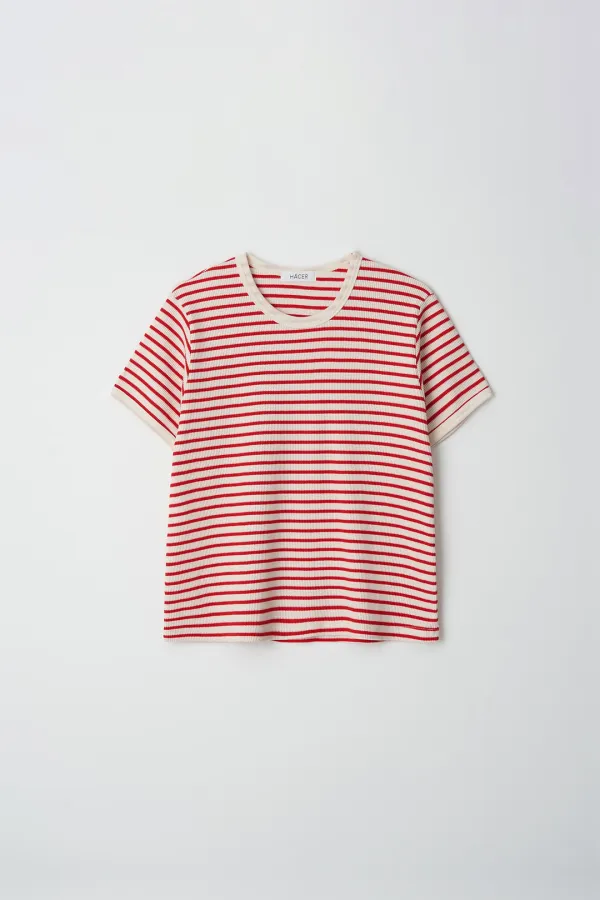 [12h] Stripe Waffle Tee
