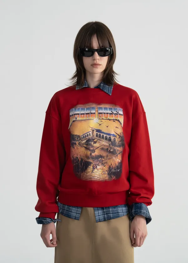 OMBRA ROSSA GRAPHIC SWEATSHIRT - RED