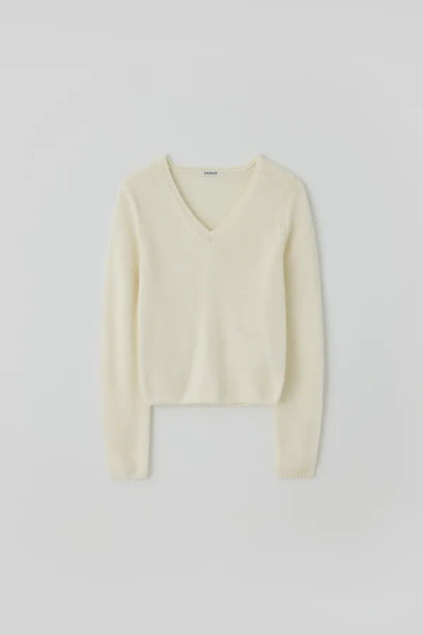 T/T Poudre v-neck knit (cream)