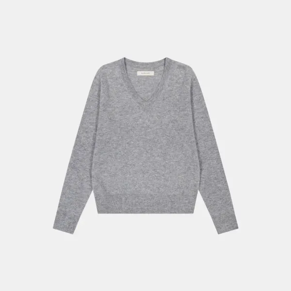 SIKN2124 브이넥 싱글 니트_Gray