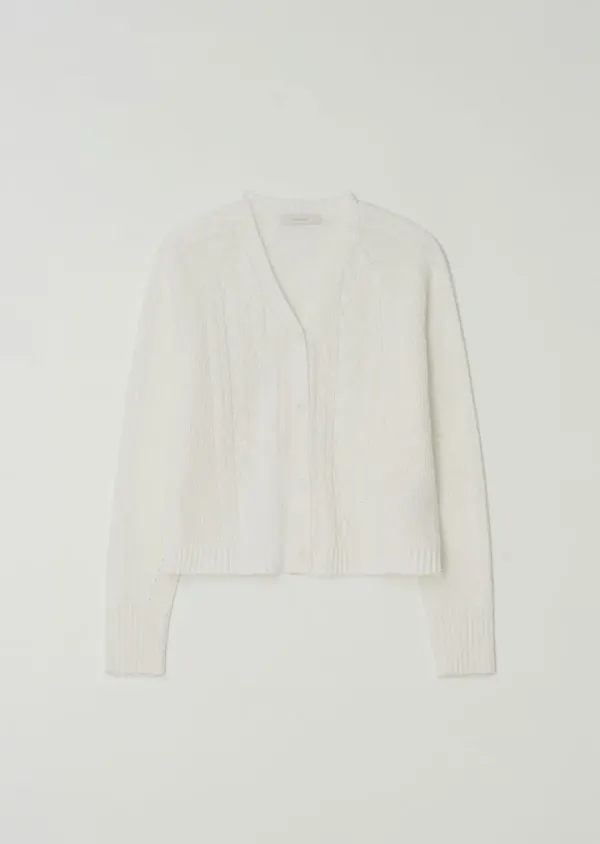 whole garment knit cardigan-ivory