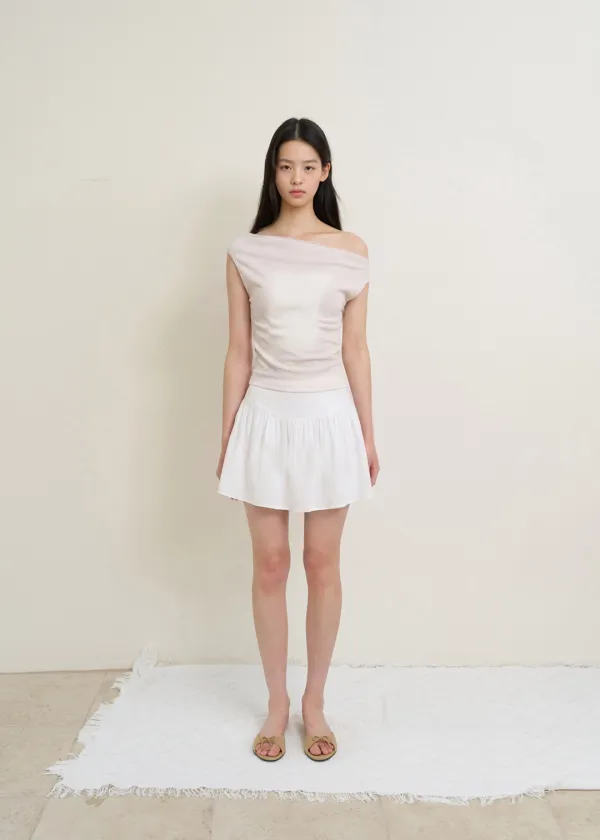 2ND Bell Shirring Skirt(White)