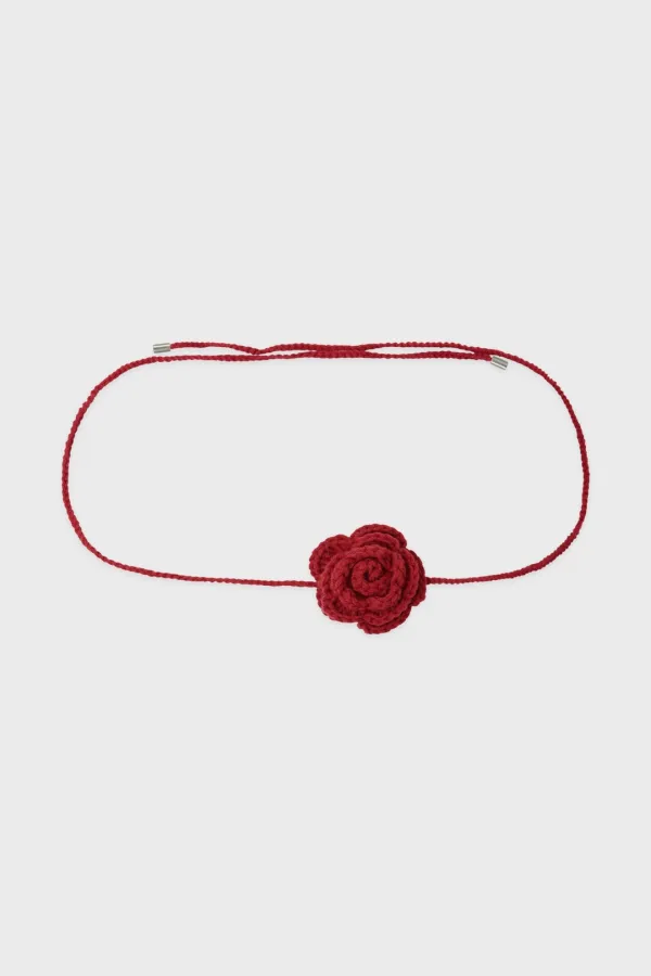 Knit Rose Tie (Red)