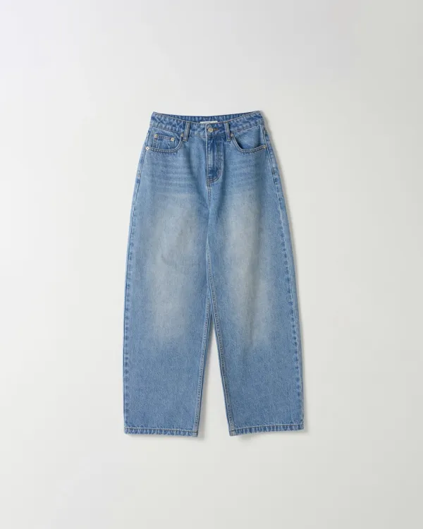 Wide Fit Denim Pants [BLUE]