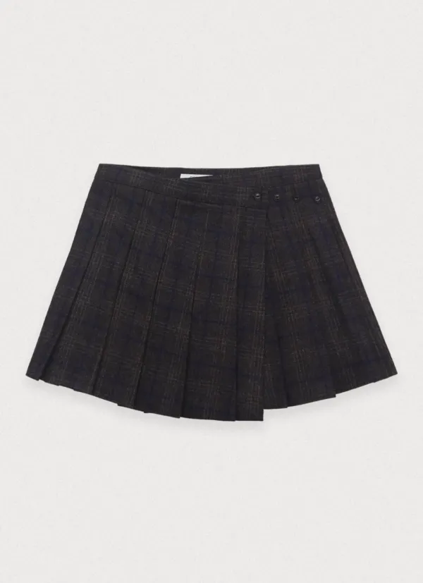 Minifeen check pleate skirt - brown