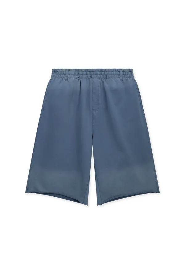 VINTAGE WASHED BACK LOGO BERMUDA SWEATPANTS IN SMOKE BLUE