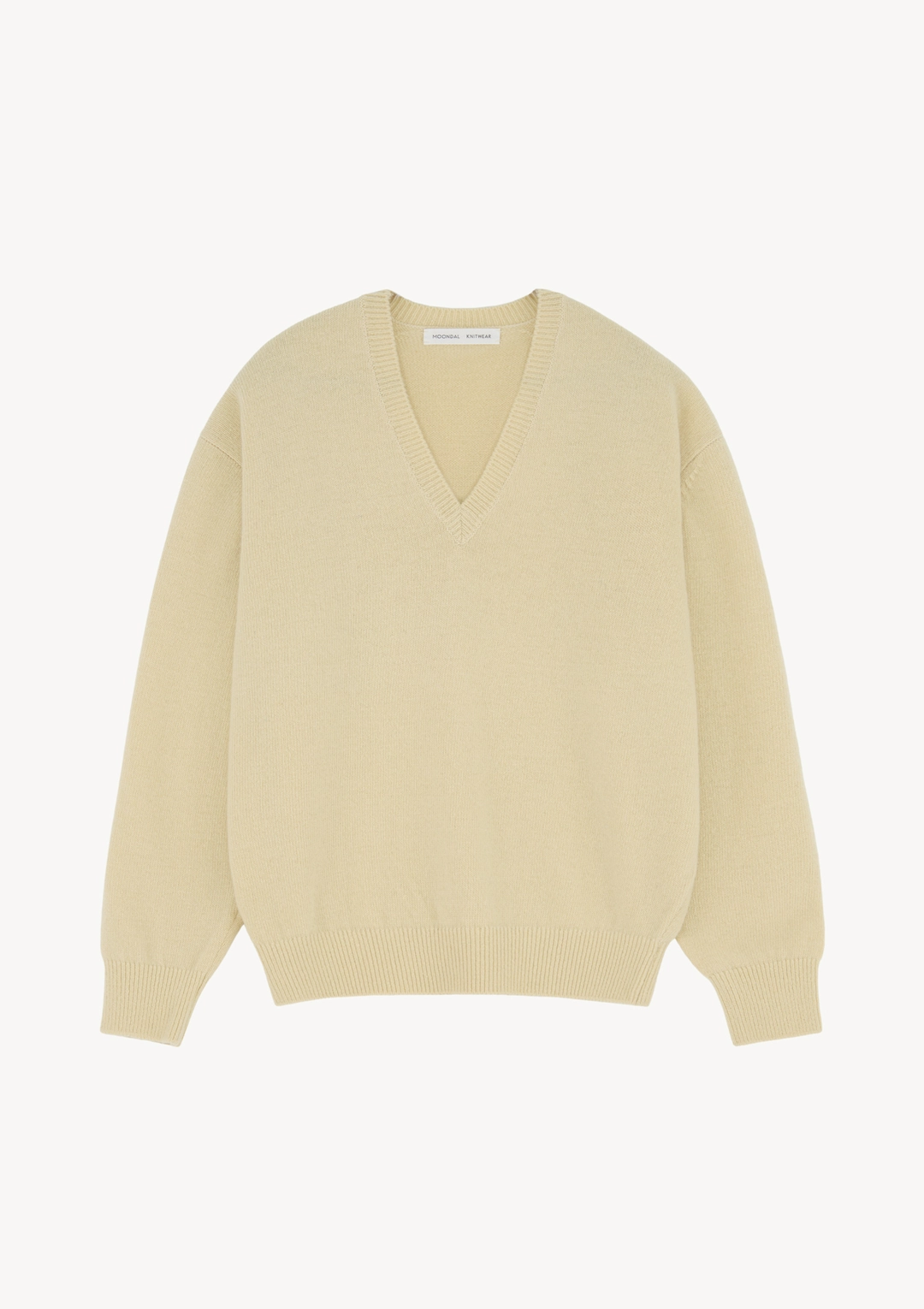 문달 15 Deep V-Neck Knit in Dusty Yellow 상품 이미지 1