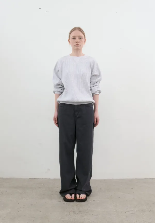 Waffle raglan sweatshirt (melange gray)