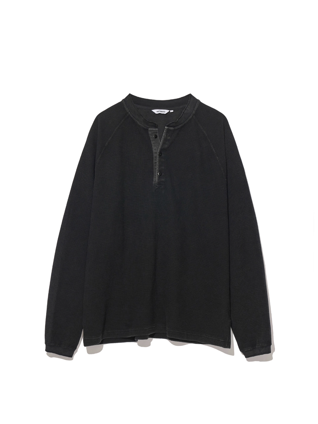 파르티멘토 Waffle Henley Long Sleeve_Black 상품 이미지 3