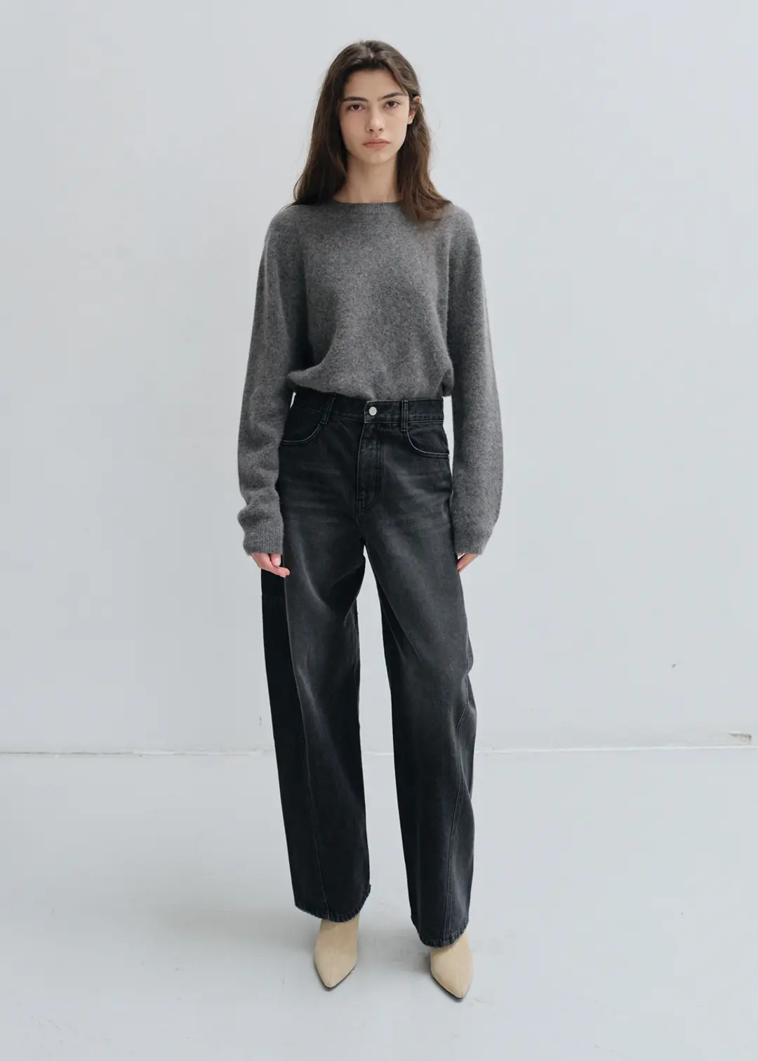 블루브릭 Round tomboy denim (washed black) 상품 이미지 2