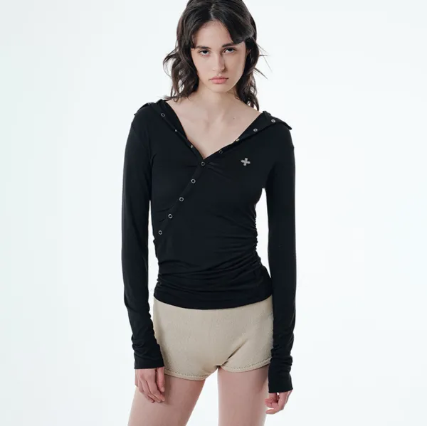 RO DRAPED HOODIE (BLACK)